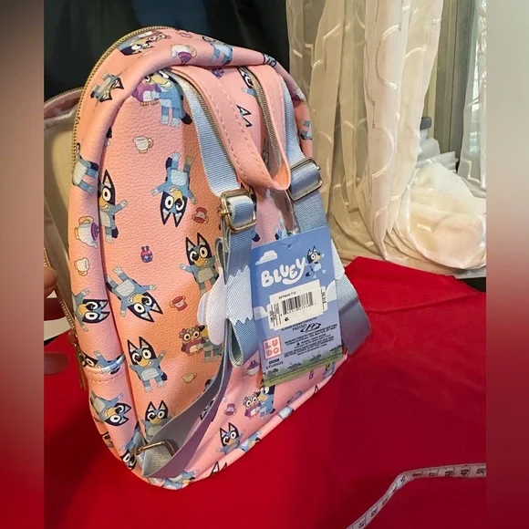 Pink Kids Backpack with Cartoon Character Print - Picture 3 of 6